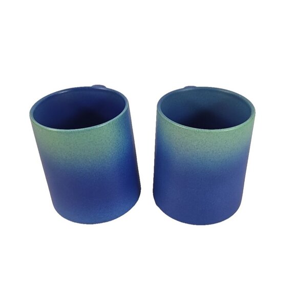 Starbucks Blue Matte Ceramic Coffee Mug Set 14oz Modern Minimalist Pair - Picture 3 of 5